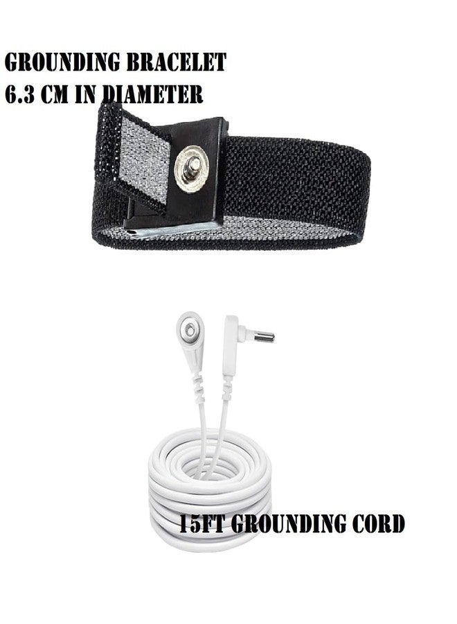 LAXVAPIU Grounding Wristband Grounding Bracelet Wrist Straps for Pain Relief Sleep Earth Connected Therapy Wrist Band with 15ft Cord - Image 4